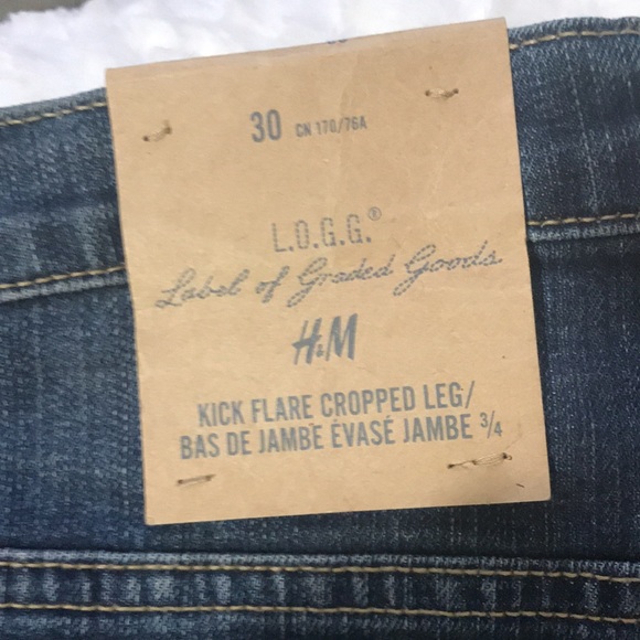 H&M Lable of Graded Goods Kick Flare Crop Leg 3/4 New with Tag - Picture 4 of 4